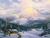 Thomas Kinkade Famous Paintings - The Warmth Of Home